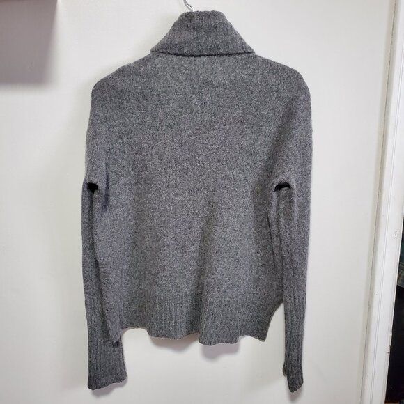 ANTHROPOLOGIE Moth Fireside Turtleneck Sweater Wool Blend Grey Women's Small - Picture 8 of 13